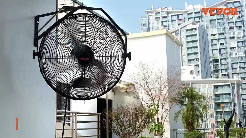 Ventilador de pared para exteriores VEVOR: Guía en vídeo para la instalación de este ventilador de 18 pulgadas, 3 velocidades, resistente al agua y a la intemperie.