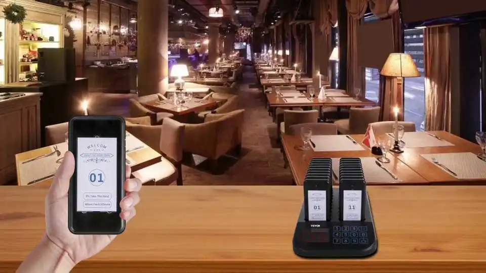 Vea la demostración del sistema de buscapersonas para restaurantes VEVOR que muestra la fácil configuración, la rápida localización y el excelente servicio al cliente.