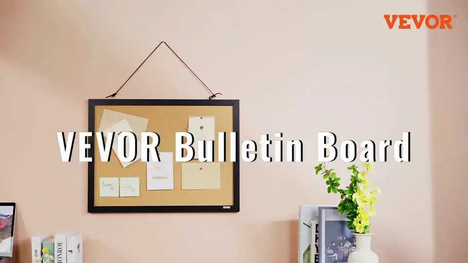 VEVOR Gerahmte Korktafel – Videodemonstration dieses doppelseitigen 24 x 18 Zoll großen Rahmens, ideal zum Organisieren von Büronotizen, Erinnerungen und Kunstwerken.