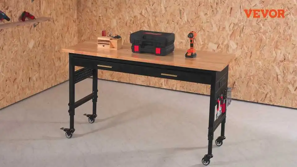 Watch How to Use the VEVOR Heavy Duty Adjustable Height Workbench
