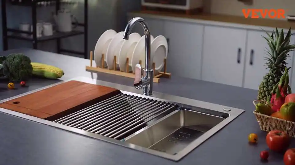 Guida passo passo: installazione del lavello da cucina in acciaio inossidabile VEVOR con dimostrazione di caratteristiche e utilizzo