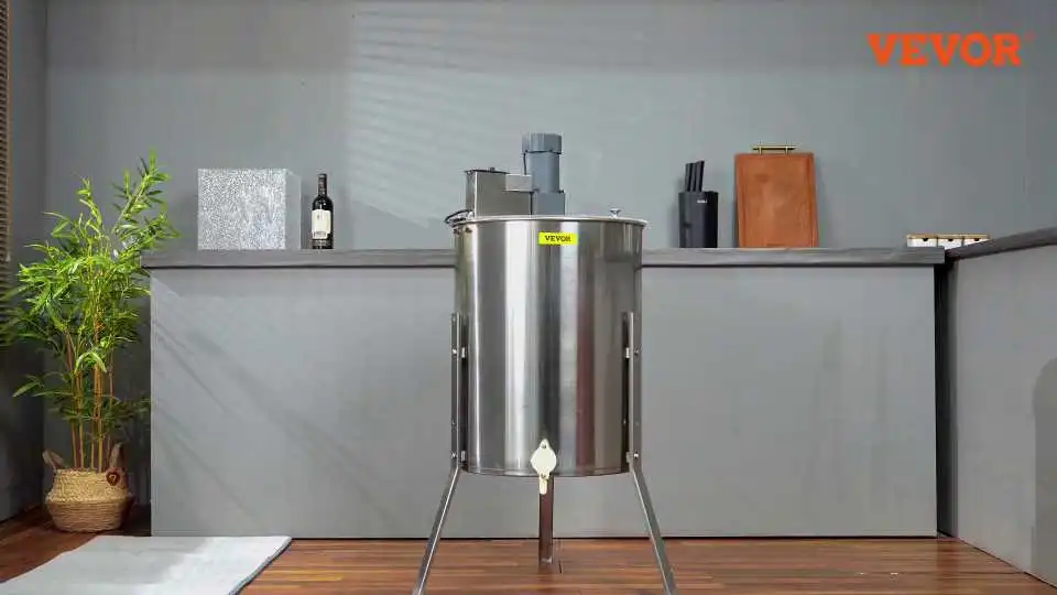 Demostración de la centrífuga extractora de miel VEVOR: Aprenda a extraer miel fácilmente con una configuración segura, estable y rápida.