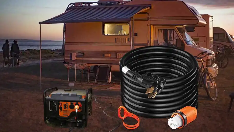 VEVOR Heavy Duty Generator Extension Cord - Video Demo of This 10 Ft. Long Power Cord, Featuring Twist Locking Design. Ideal For Use Outdoors