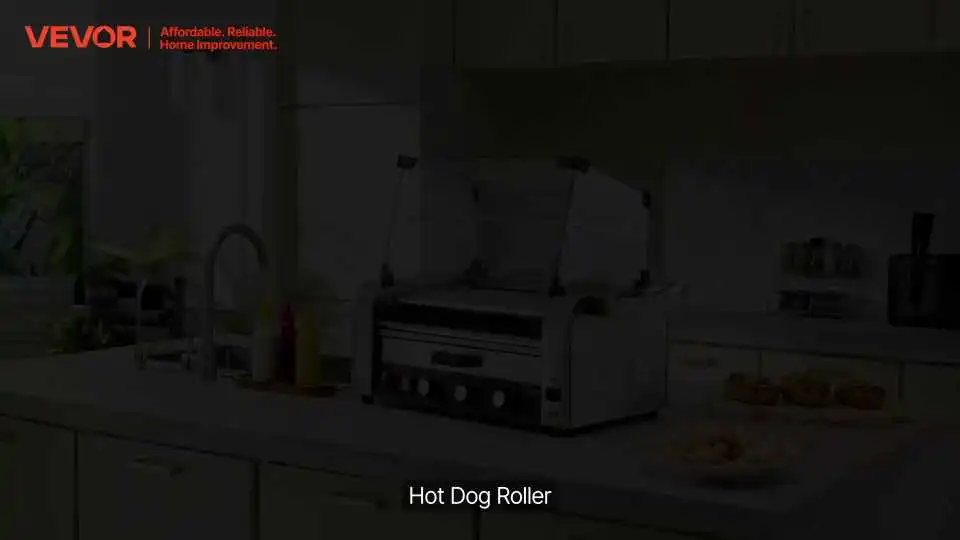 Watch How the VEVOR Hot Dog Roller Grill for Home Cooks Multiple Hot Dogs Evenly with Nonstick Rollers and Convenient Controls