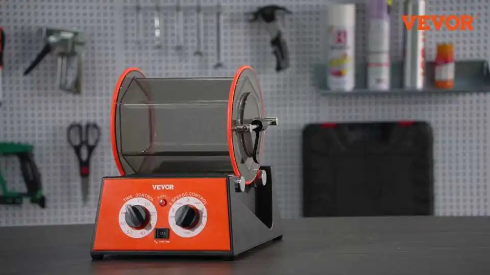 VEVOR Jewelry Tumbler Polisher - Video Demonstration Of This Compact-Sized Tumbler In Action Featuring 5 Adjustable Speed Levels And Timer With Leak-Proof Design