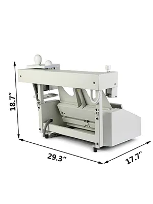 Máquina encuadernadora de libros con pegamento inalámbrico VEVOR de color blanco con dimensiones de 29,3" x 17,7" x 18,7".