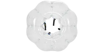 transparent VEVOR inflatable bumper ball with interior harness and handles.
