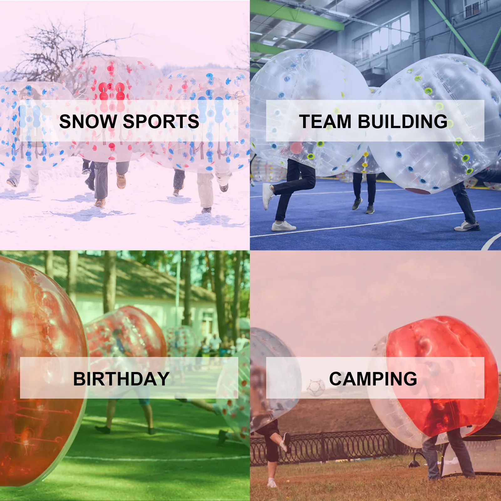VEVOR inflatable bumper ball for snow sports, team building, birthday, and camping.