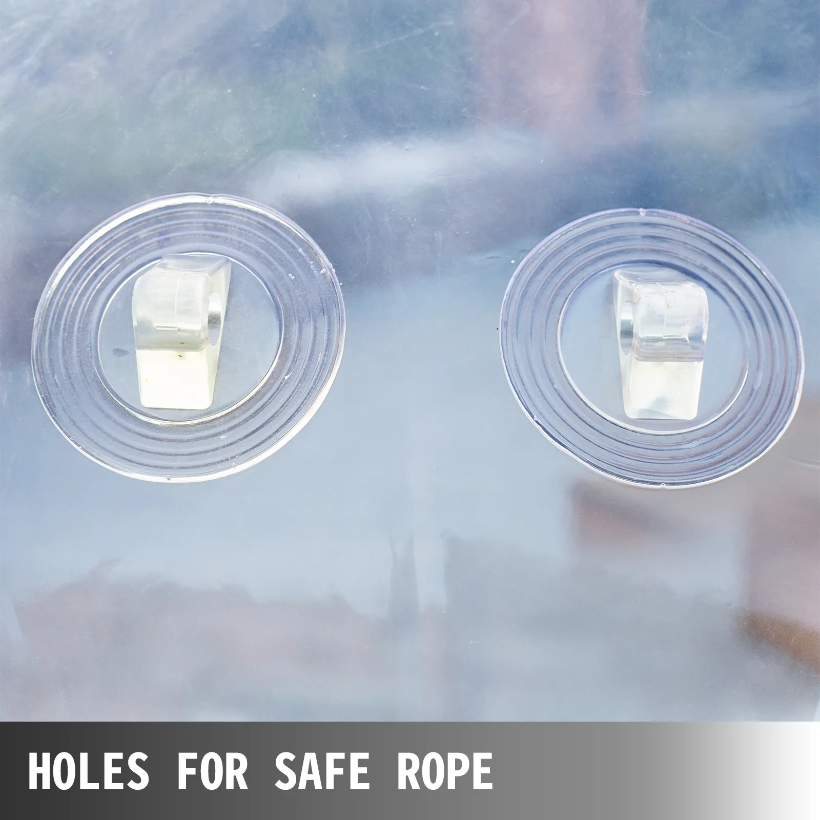 Pelota para caminar sobre el agua VEVOR con agujeros para fijar una cuerda de seguridad.