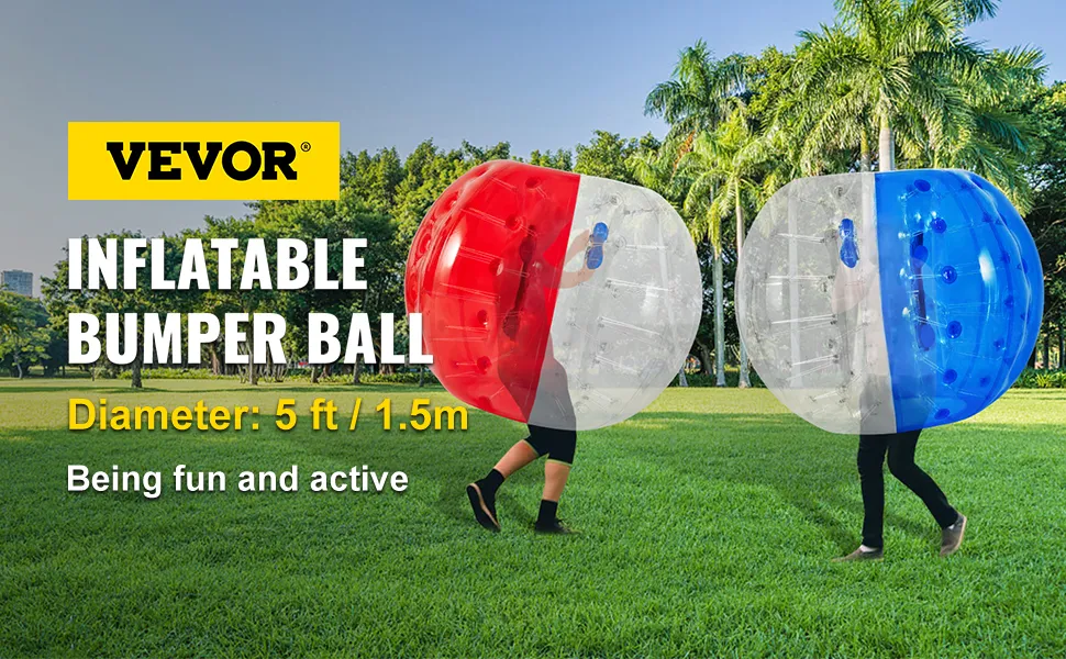 Pelota de choque inflable VEVOR para diversión activa al aire libre, diámetro de 5 pies, configuración de parque.