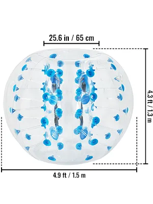 Aufblasbarer Bumper Ball von VEVOR mit blauen Blasen, 1,3 m hoch, 1,5 m Durchmesser.