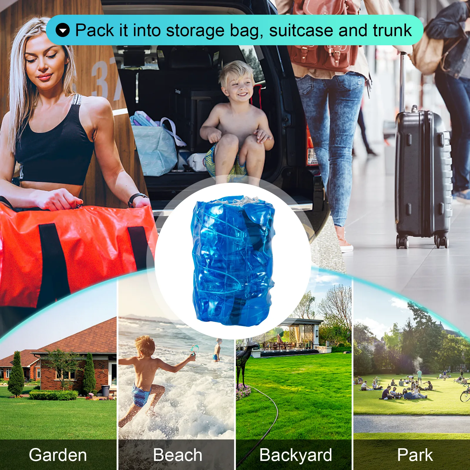 Pelota de choque inflable portátil VEVOR para divertirse en jardín, playa, patio y parque.