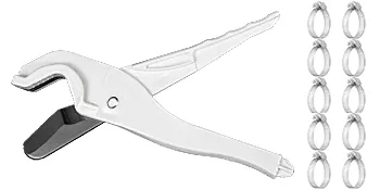 Herramienta de abrazadera blanca con 10 abrazaderas metálicas para instalación de tubos pex VEVOR.
