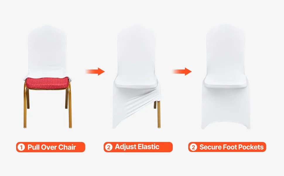 Lot De 30 Housses De Chaise Pliantes Élasthanne - Protection Universelle Blanc Ivoire Pour Mariage Et Événements