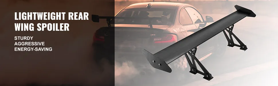 Alerón ligero para coche VEVOR gt wing en coche deportivo, con un diseño robusto y agresivo.