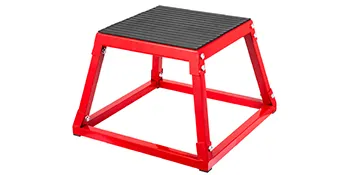 rote VEVOR-Plyometriebox mit schwarzer Plattform.