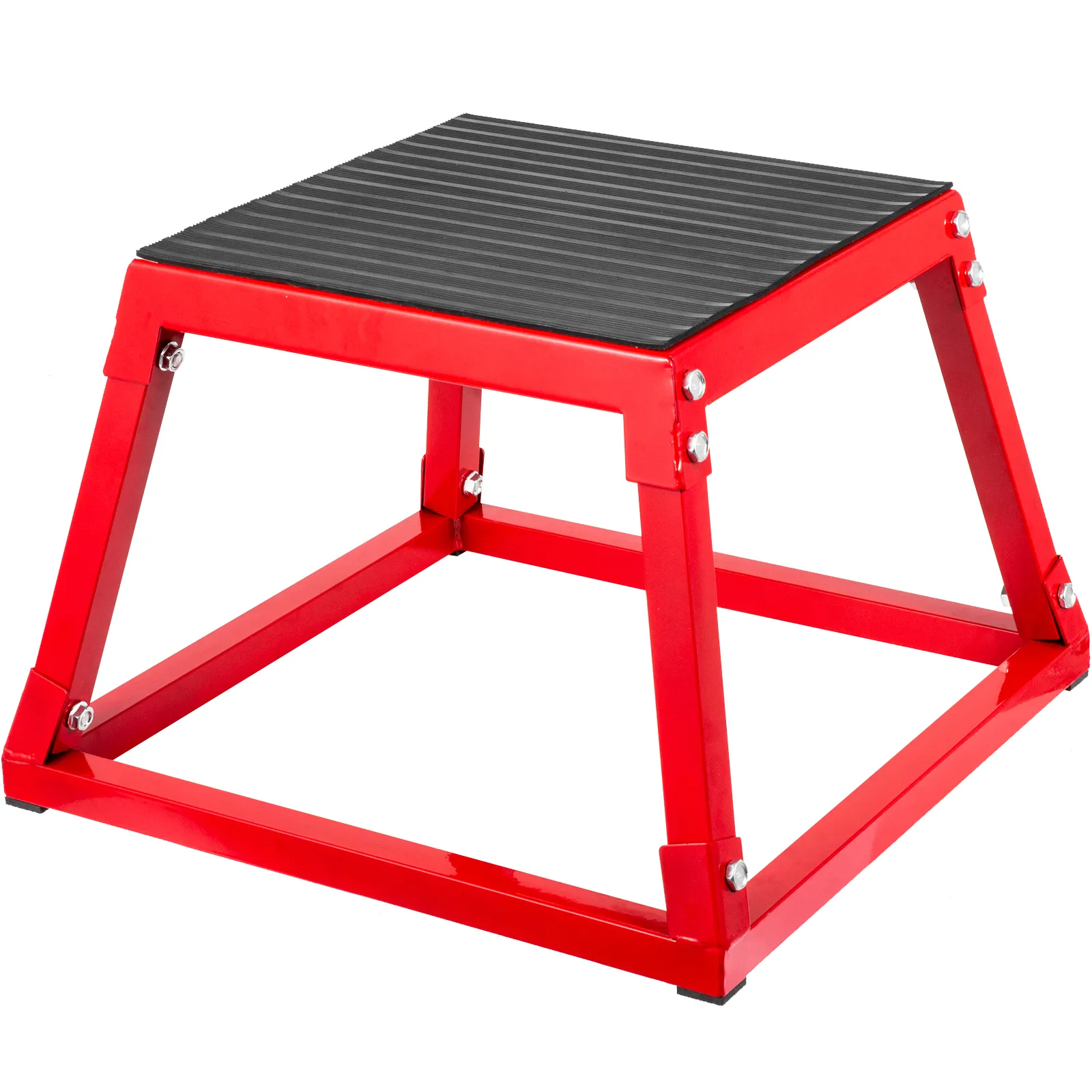 rote VEVOR-Plyometriebox mit schwarzer strukturierter Plattform.