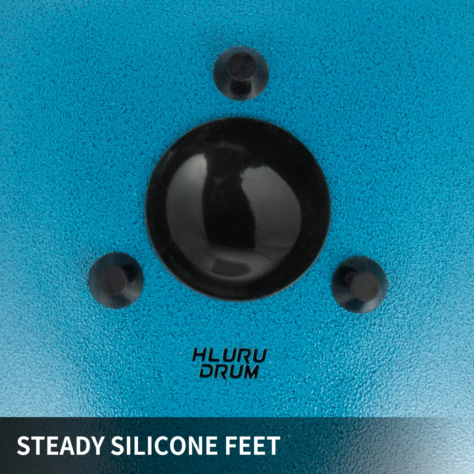 Tambor de lengua VEVOR con patas de silicona estables, textura azul vibrante