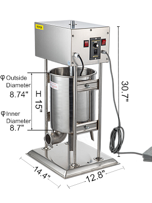 15l 33lbs Electric Vertical Sausage Filler Stuffer Stainless Steel