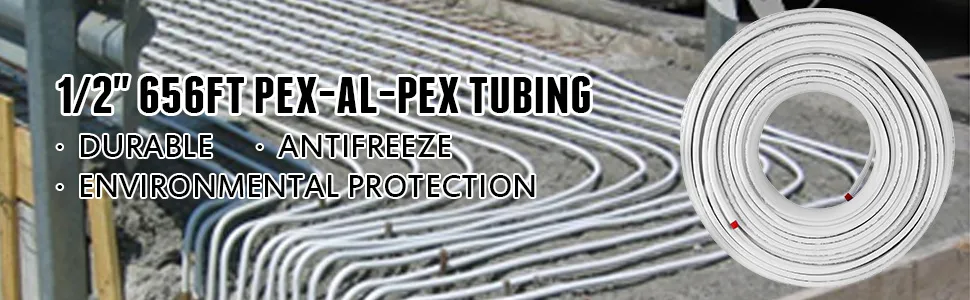 1/2" 656ft VEVOR pex-al-pex tubing - durable, antifreeze, environmental protection.