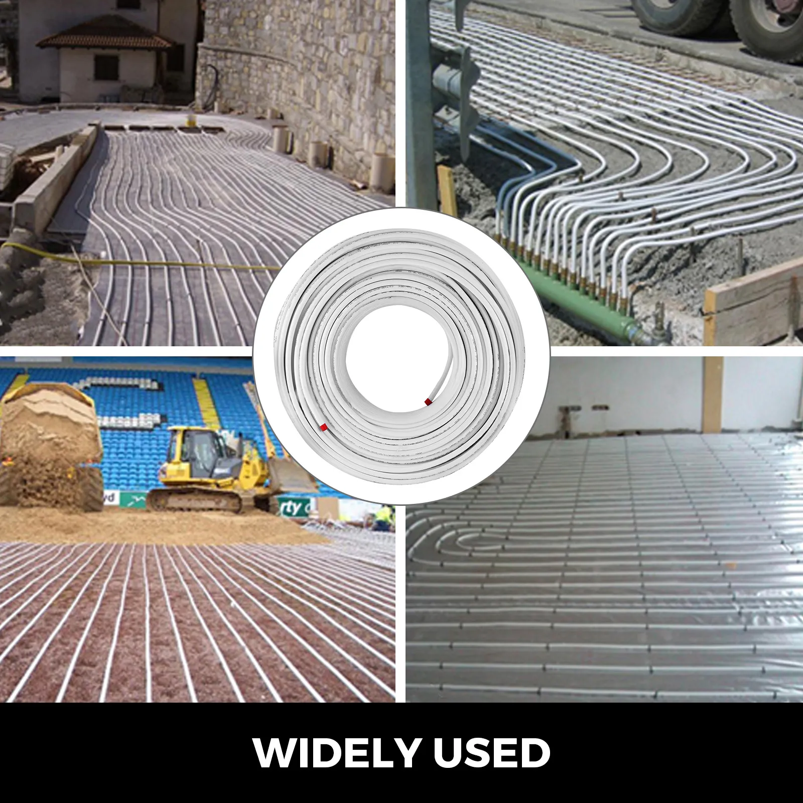VEVOR pex-al-pex tubing used in various construction applications.