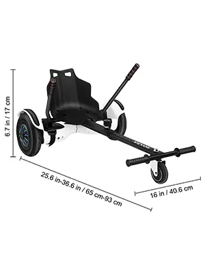 Accesorio de kart hoverboard VEVOR con marco ajustable y asiento ergonómico.