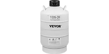 VEVOR liquid nitrogen tank yds-20 with black cap and white body