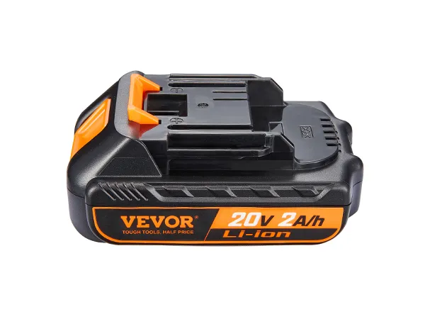 VEVOR 20-V-Lithium-Ionen-Akku in Schwarz und Orange mit 2 Ah Kapazität, im kompakten Design.