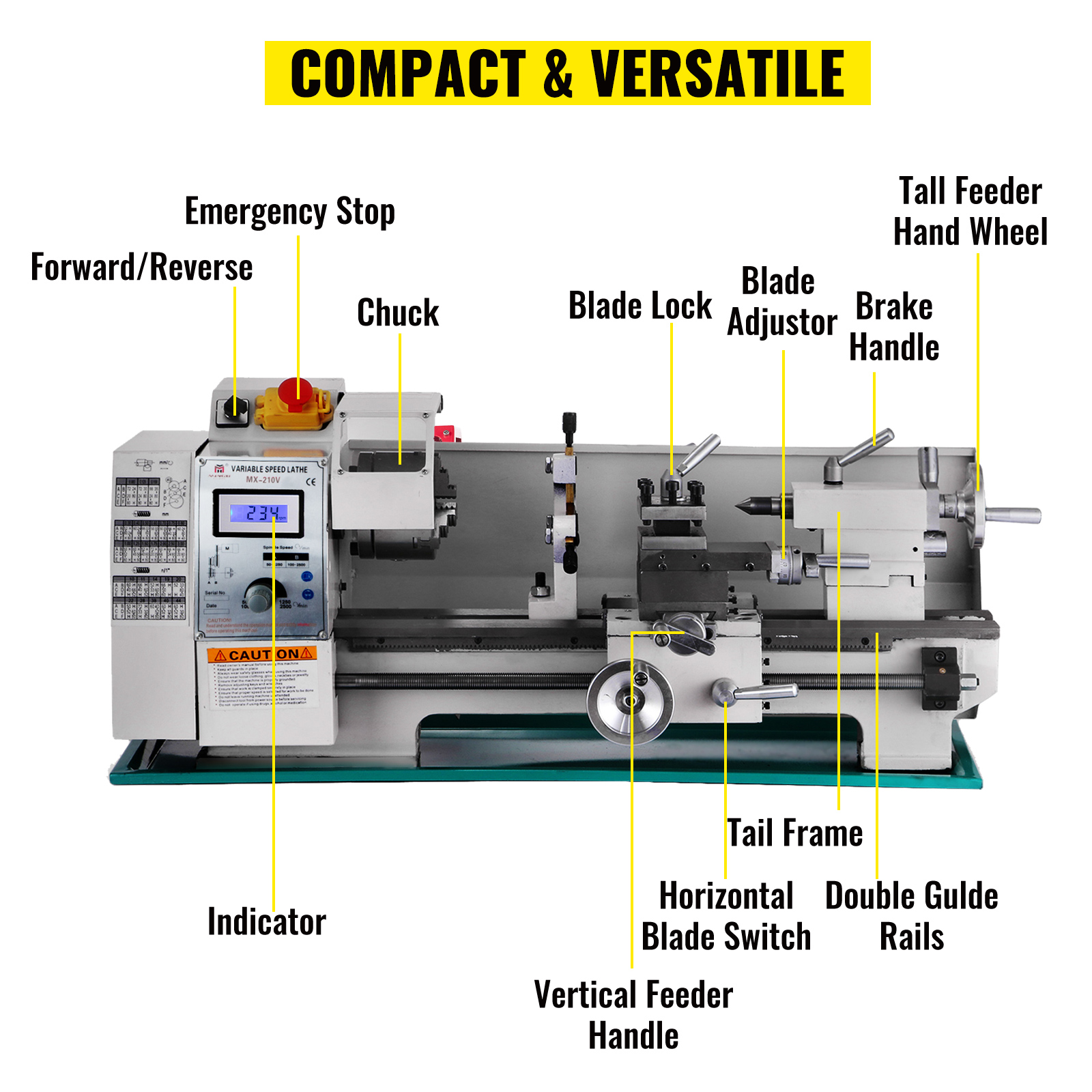 VEVOR Metal Lathe 8x16