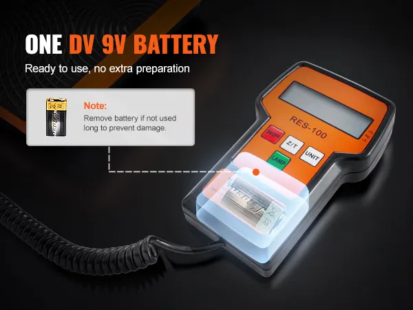Báscula refrigerante VEVOR con una batería dv 9v, lista para usar, incorpora el dispositivo res-100.