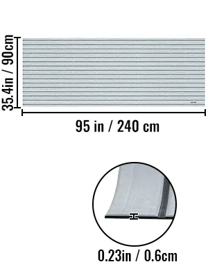 Lámina para cubierta de barco VEVOR: 95 pulgadas x 35,4 pulgadas, 0,23 pulgadas de espesor, superficie rayada gris.