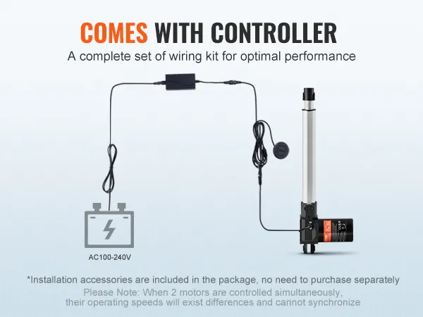 VEVOR 24v lineaire actuator met controller en complete bedradingsset voor optimale prestaties.
