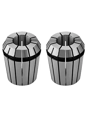 two stainless steel VEVOR er32 collets side by side.