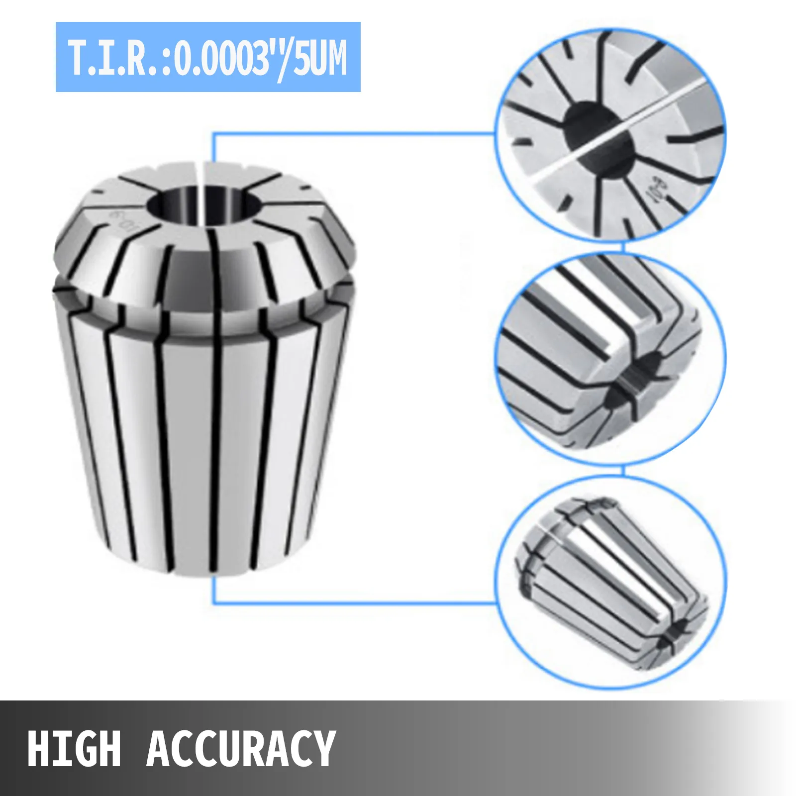 VEVOR er32 collet set with high accuracy, t.i.r.: 0.0003"/5µm