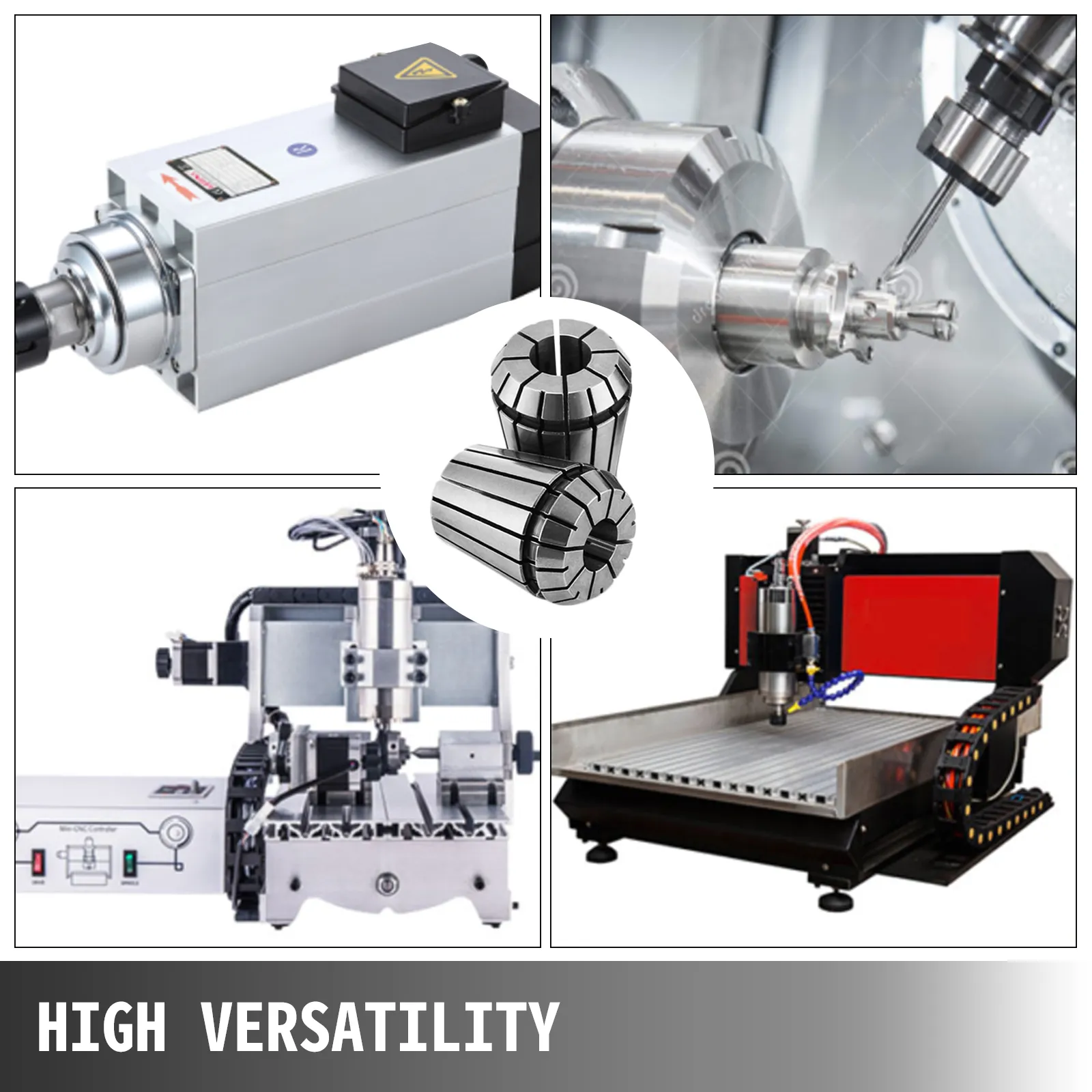VEVOR er32 collet set showcasing high versatility with cnc machines.