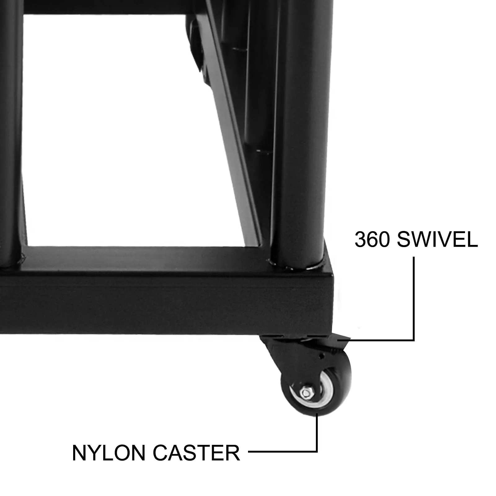 VEVOR vinyl roll rack features nylon caster with 360 swivel for mobility.