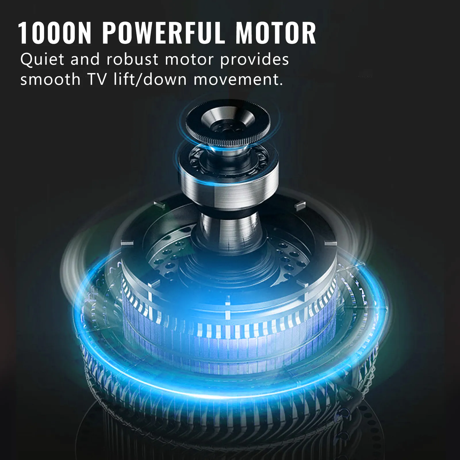 Potente motor de 1000n para elevador de TV motorizado VEVOR, que garantiza un movimiento suave de elevación y bajada del TV.