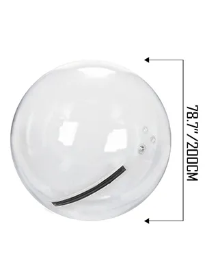 VEVOR zorb ball, 78.7"/200cm clear inflatable ball with a black handle.