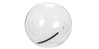 clear VEVOR zorb ball with black interior straps against a white background.