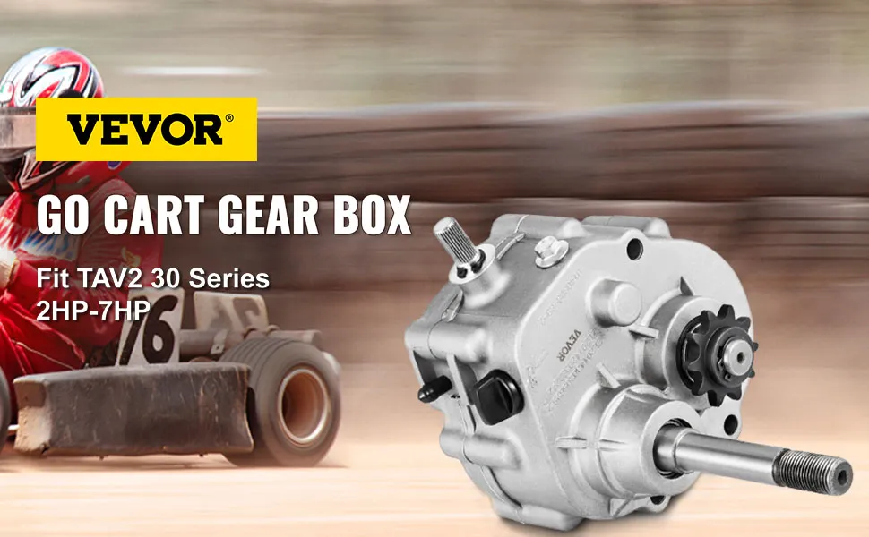 Caja de cambios de kart VEVOR con corredor en el fondo, se adapta a motores de la serie tav2 30, de 2 hp a 7 hp.
