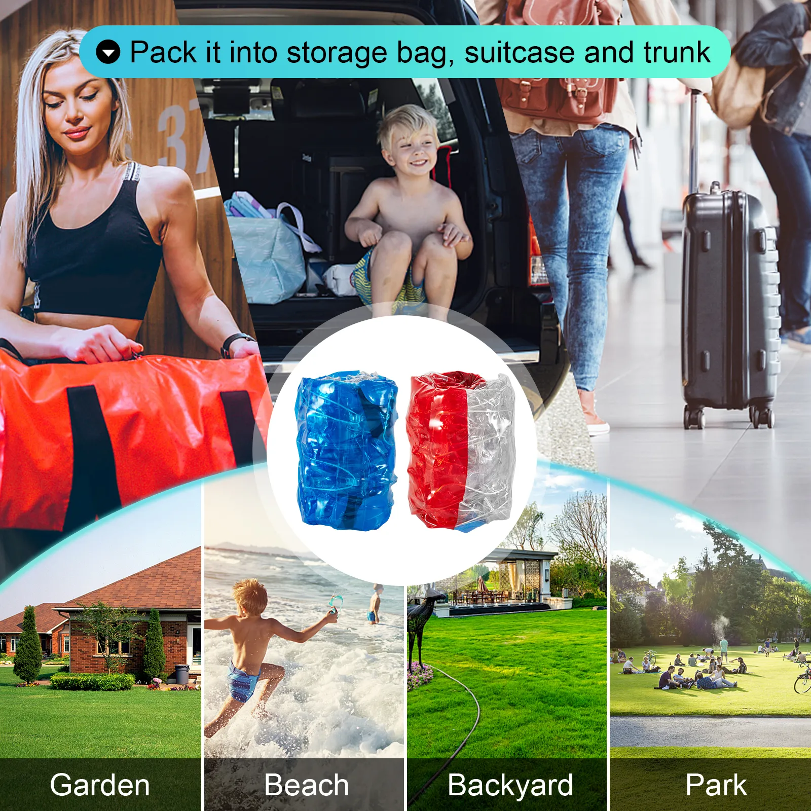 Pelota de choque inflable VEVOR para actividades en jardín, playa, patio y parque. Fácil de empacar.