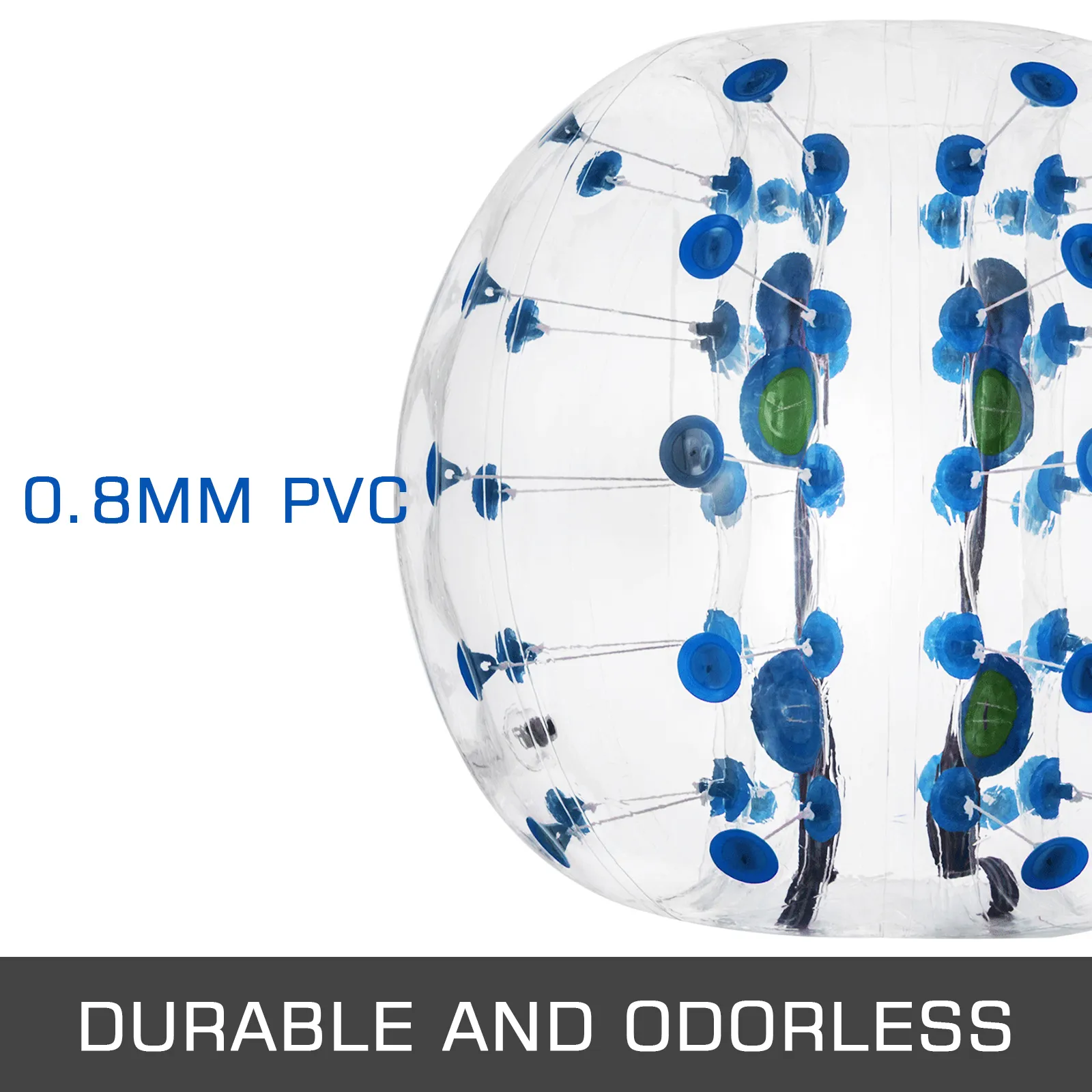Pelota de parachoques inflable VEVOR hecha de PVC de 0,8 mm, duradera y sin olor.