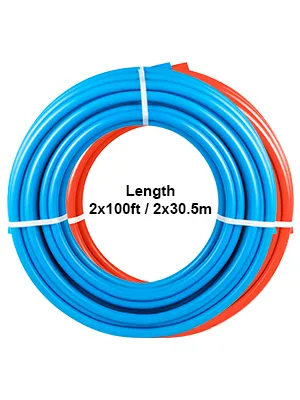 Tubo pex VEVOR azul y rojo enrollado, 2x100 pies / 2x30,5 m de longitud.