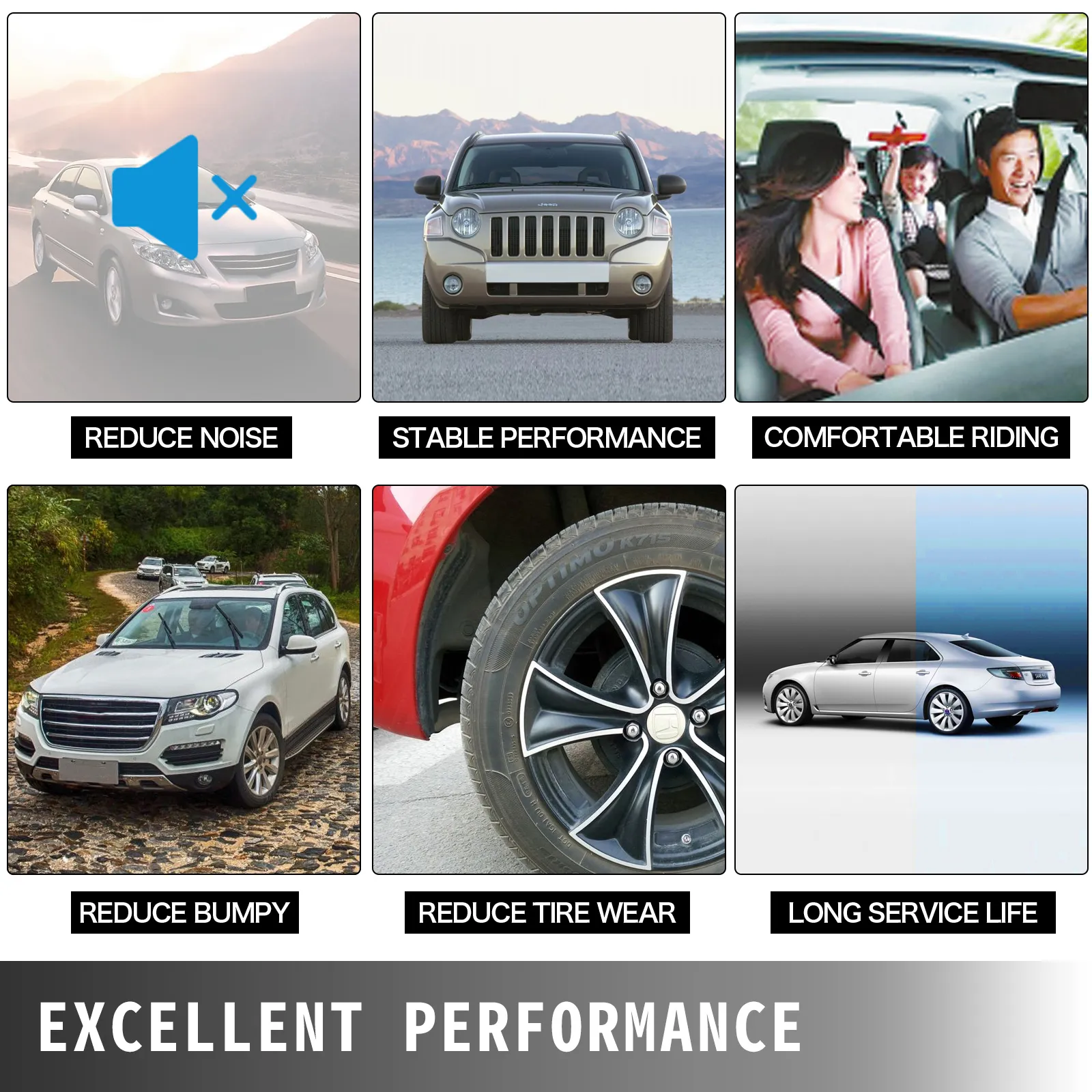 VEVOR mercedes w164 front air suspension reduces noise, ensures stable performance, and comfortable riding.