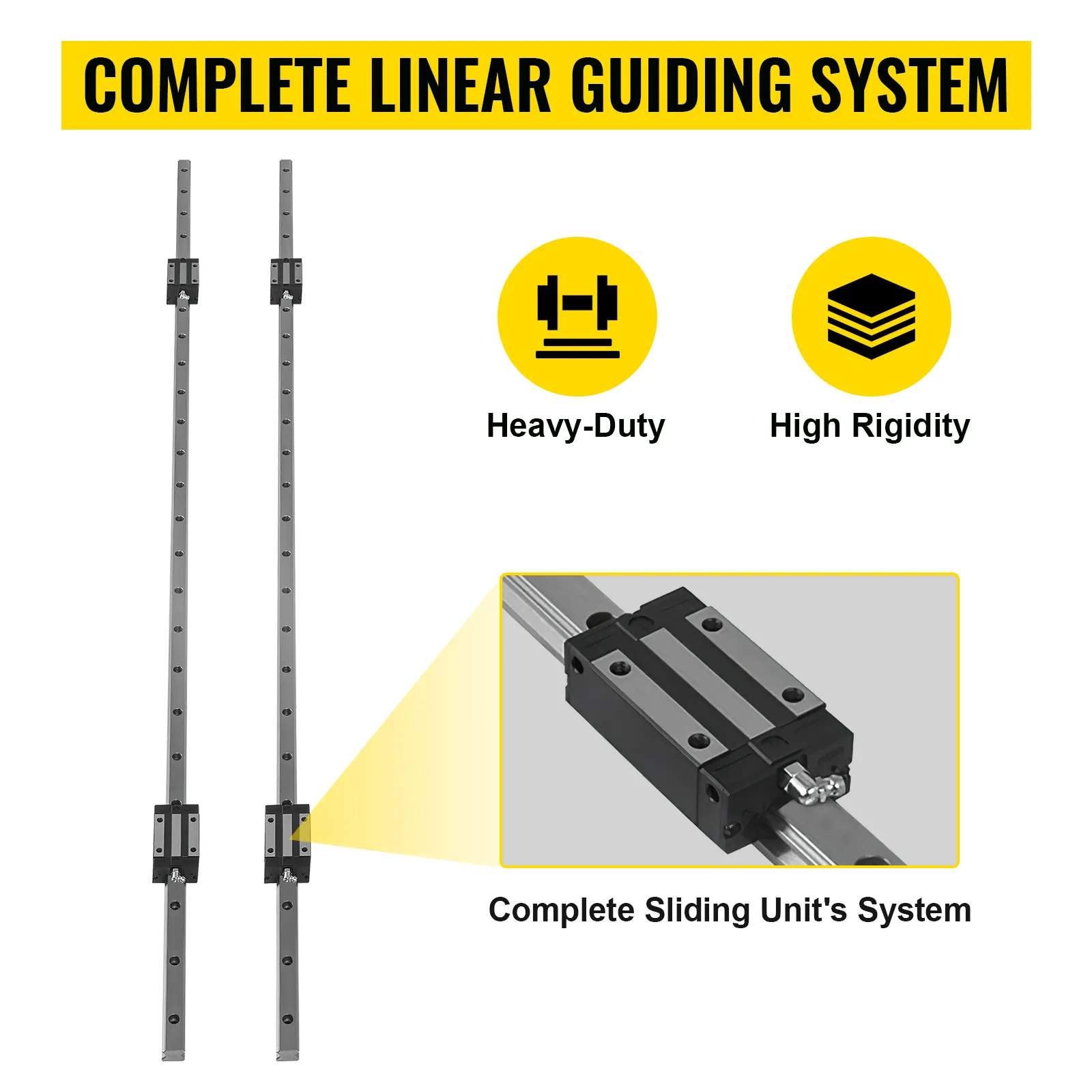 VEVOR linear rail complete guiding system with heavy-duty and high rigidity features.