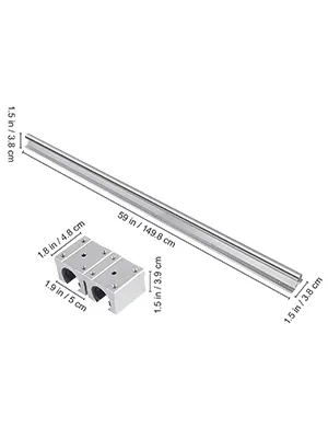 VEVOR linear rail sbr20 with dimensions and two bearing blocks.