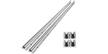 VEVOR linear rail sbr20 with four bearing blocks on white background.