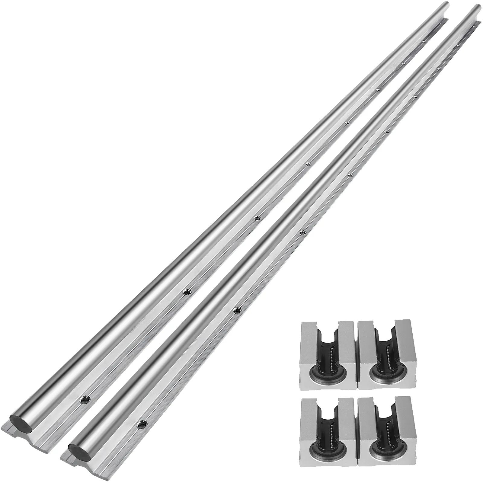 VEVOR linear rail sbr20 with four bearings and two linear rails.