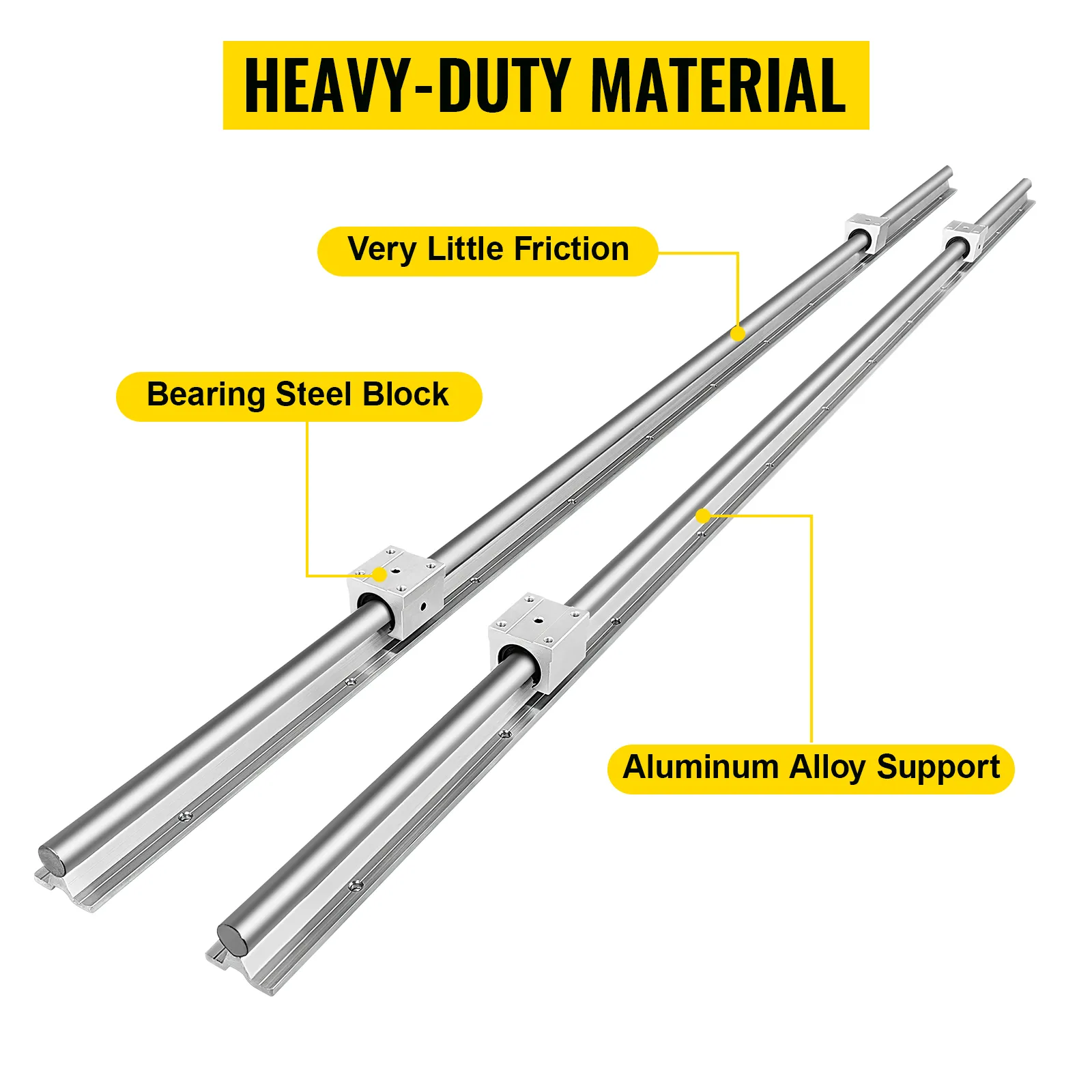 Riel lineal VEVOR de material resistente con bloque de acero para cojinetes y soporte de aleación de aluminio