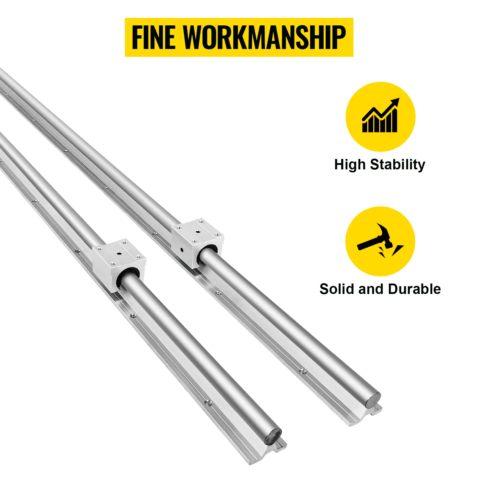 VEVOR linear rail set showcasing fine workmanship, high stability, and durability.